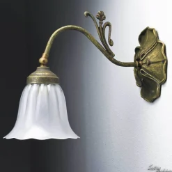 Giovanni Battista Wandlampe Weiß Floral aus Echt-Messing* Wandleuchten|Küchenlampen