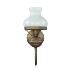 Best Giovanni Battista Wandlampe Weiß Glasschirm aus Echt-Messing Antik