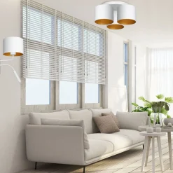 Luminex Wandlampe Weiß Gold Stoff Lesearm E27 G9 blendarm* Wandleuchten|Schlafzimmer Lampen