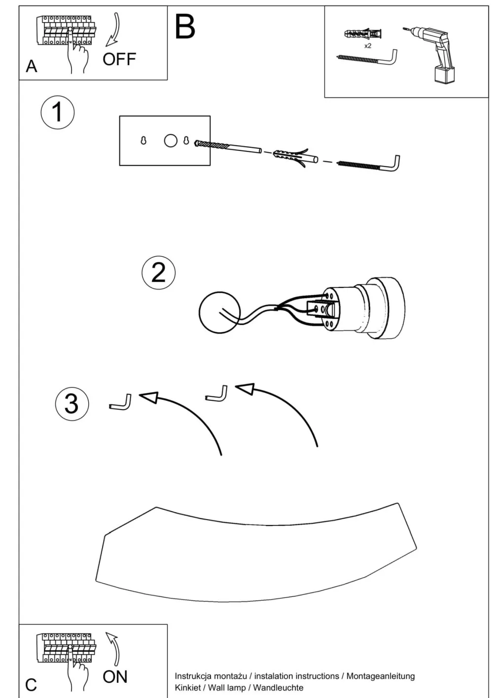 Sale Sollux Wandlampe Weiß Keramik 36 cm dekorativ bemalbar 2x G9