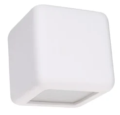 Sollux Wandlampe Weiß Keramik B: 14 cm Würfel bemalbar* Wandleuchten|Flurlampen