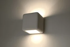 Sollux Wandlampe Weiß Keramik B: 14 cm Würfel bemalbar* Wandleuchten|Flurlampen