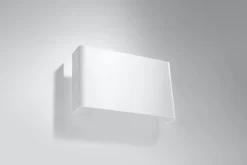 Hot Sollux Wandlampe Weiß Metall eckig Modern flach SPURIA