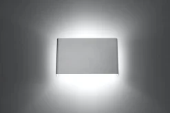 Hot Sollux Wandlampe Weiß Metall eckig Modern flach SPURIA