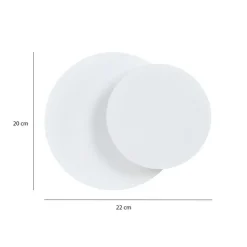 Emibig Wandlampe Weiß Metall Holz rund Skandinavisch G9* Wandleuchten|Flurlampen