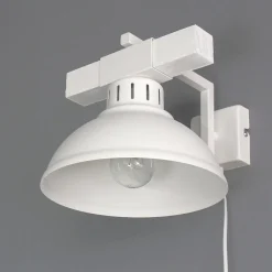 New Luminex Wandlampe Weiß mit Steckdosenanschluss
