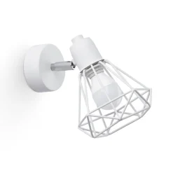 Sale Sollux Wandlampe Weiß schwenkbar Draht Schirm E27 Retro