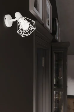 Sale Sollux Wandlampe Weiß schwenkbar Draht Schirm E27 Retro