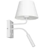 Luminex Wandlampe Weiß Stoff Lesearm E27 G9 H:38 cm konisch* Wandleuchten|Schlafzimmer Lampen