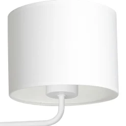 Luminex Wandlampe Weiß Stoffschirm Metall E27 H:24 cm blendarm* Wohnzimmerlampen|Metall Lampen