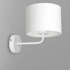 Luminex Wandlampe Weiß Stoffschirm Metall E27 H:24 cm blendarm* Wohnzimmerlampen|Metall Lampen