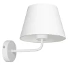 Luminex Wandlampe Weiß Stoffschirm Metall E27 H:24 cm konisch* Wandleuchten|Schlafzimmer Lampen