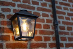 Eco-Light Wandlaterne außen Aluminium Glas E27 IP44 20 cm hoch* Metall Lampen|Gartenlaternen