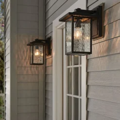 Elstead Wandlaterne außen Aluminium Glas E27 IP44 34,2 cm hoch* Metall Lampen|Rustikale Lampen