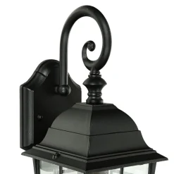 Sale Easylight Wandlaterne außen Schwarz E27 H: 37 cm Aluminium Glas