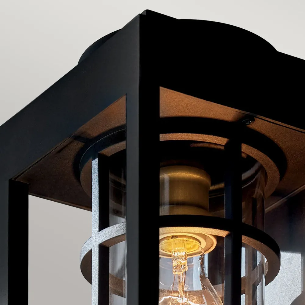 Elstead Wandlaterne Schwarz für E27 IP44 45,7 cm hoch Vintage* Stofflampen|Rustikale Lampen