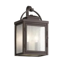 New Elstead Wandleuchte außen Aluminium Glas H: 37,2 cm IP44 in Bronze