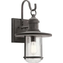Elstead Wandleuchte Außen Aluminium Regenglas IP44 Maritim* Außenleuchten Antik|Außenwandleuchten