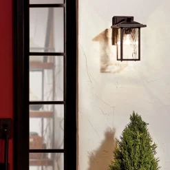 Discount Elstead Wandleuchte außen Aluminium Glas E27 IP44 25,8 cm hoch