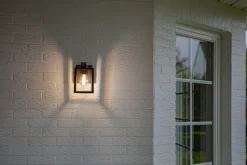 Eco-Light Wandleuchte außen Aluminium Glas E27 IP44 H:18,4 cm* Metall Lampen|Außenwandleuchten