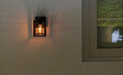 Eco-Light Wandleuchte außen Aluminium Glas E27 IP44 H:18,4 cm* Metall Lampen|Außenwandleuchten