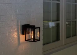 Eco-Light Wandleuchte außen Aluminium Glas E27 IP44 H:18,4 cm* Metall Lampen|Außenwandleuchten