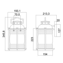 Outlet Elstead Wandleuchte außen Aluminium Glas 34,6 cm hoch IP44 E27