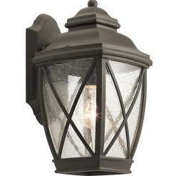 Sale Elstead Wandleuchte außen Aluminium Glas Rustikal IP44 NOLDRA