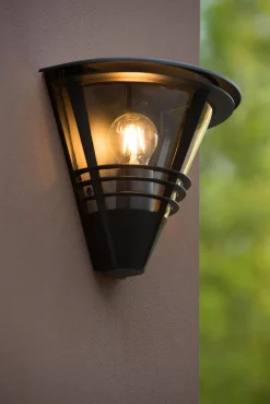 Online Wandleuchte Außen Aluminium Schwarz IP44 E27 T:27 cm