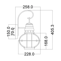 Clearance Elstead Wandleuchte außen Aluminium Glas H: 40,5 cm IP44 LOUIS