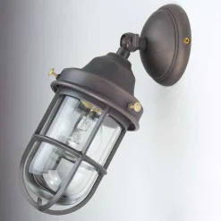 Giovanni Battista Wandleuchte Außen aus Echt-Messing in Bronze* Lampen Aus Aller Welt|Rustikale Lampen