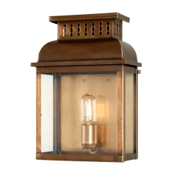 Elstead Wandleuchte Außen aus Messing Glas Vintage IP44* Außenwandleuchten|Gartenlaternen
