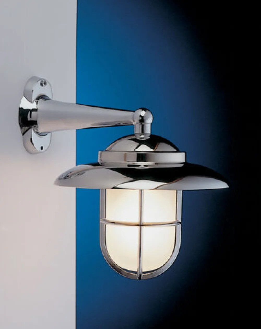 Laura Suardi Wandleuchte Außen Chrom Messing IP43 Maritim Haus* Außenleuchten Antik|Außenleuchten Messing