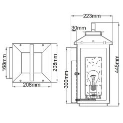 Sale Elstead Wandleuchte außen E27 IP44 44,5 cm hoch in Messing antik