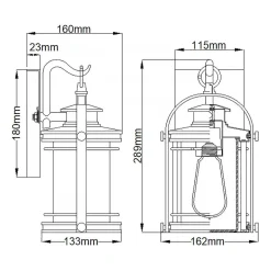 Elstead Wandleuchte außen E27 IP44 H: 28,9 cm Aluminium Glas* Außenwandleuchten|Gartenlaternen