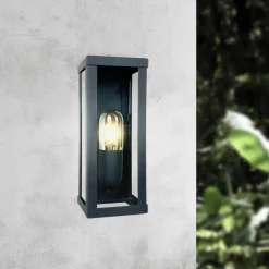 Sale Giovanni Battista Wandleuchte außen E27 IP43 H: 25 cm Eisen Glas