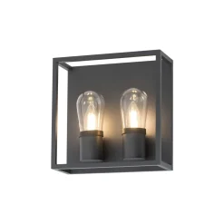 Clearance Nowodvorski Wandleuchte außen 2-flammig IP54 Graphit E14 Glas Aluminium