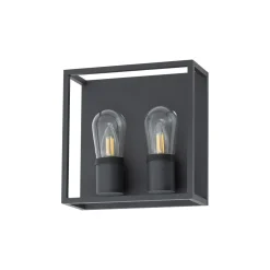 Clearance Nowodvorski Wandleuchte außen 2-flammig IP54 Graphit E14 Glas Aluminium