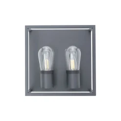 Clearance Nowodvorski Wandleuchte außen 2-flammig IP54 Graphit E14 Glas Aluminium