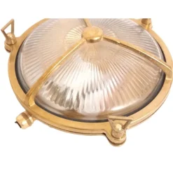 Lido Wandleuchte Außen Glas Messing Haus rund Maritim* Rustikale Lampen|Metall Lampen