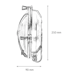 Lido Wandleuchte Außen Glas Messing Haus rund Maritim* Rustikale Lampen|Metall Lampen