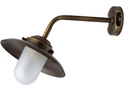 Discount Lido Wandleuchte Außen Glas Messing in antik Haustür