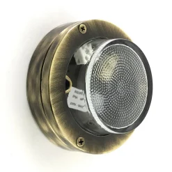 Andromeda Wandleuchte außen Glas Messing massiv G9 IP64 D: 14 cm* Außenwandleuchten|Rustikale Lampen