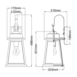 New Elstead Wandleuchte außen H: 48,8 cm IP44 E27 in Bronze Garten