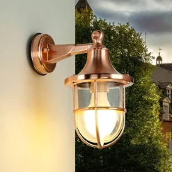 Lido Wandleuchte außen in Kupfer IP64 Messing Maritim SANTORIN* Rustikale Lampen|Metall Lampen