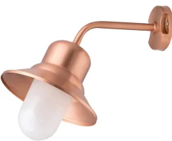 Discount Lido Wandleuchte Außen in Kupfer Echt-Messing Glas SAMOS