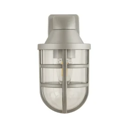 Best Searchlight Wandleuchte außen in Silber IP44 E27 Maritim H: 21 cm