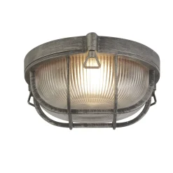 Searchlight Wandleuchte außen in Silber Antik Maritim Ø 26,5 cm IP44* Metall Lampen|Rustikale Lampen