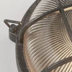 Searchlight Wandleuchte außen in Silber Antik Maritim Ø 26,5 cm IP44* Metall Lampen|Rustikale Lampen