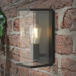 Hot Searchlight Wandleuchte außen IP44 Grau H: 27 cm E27 Aluminium